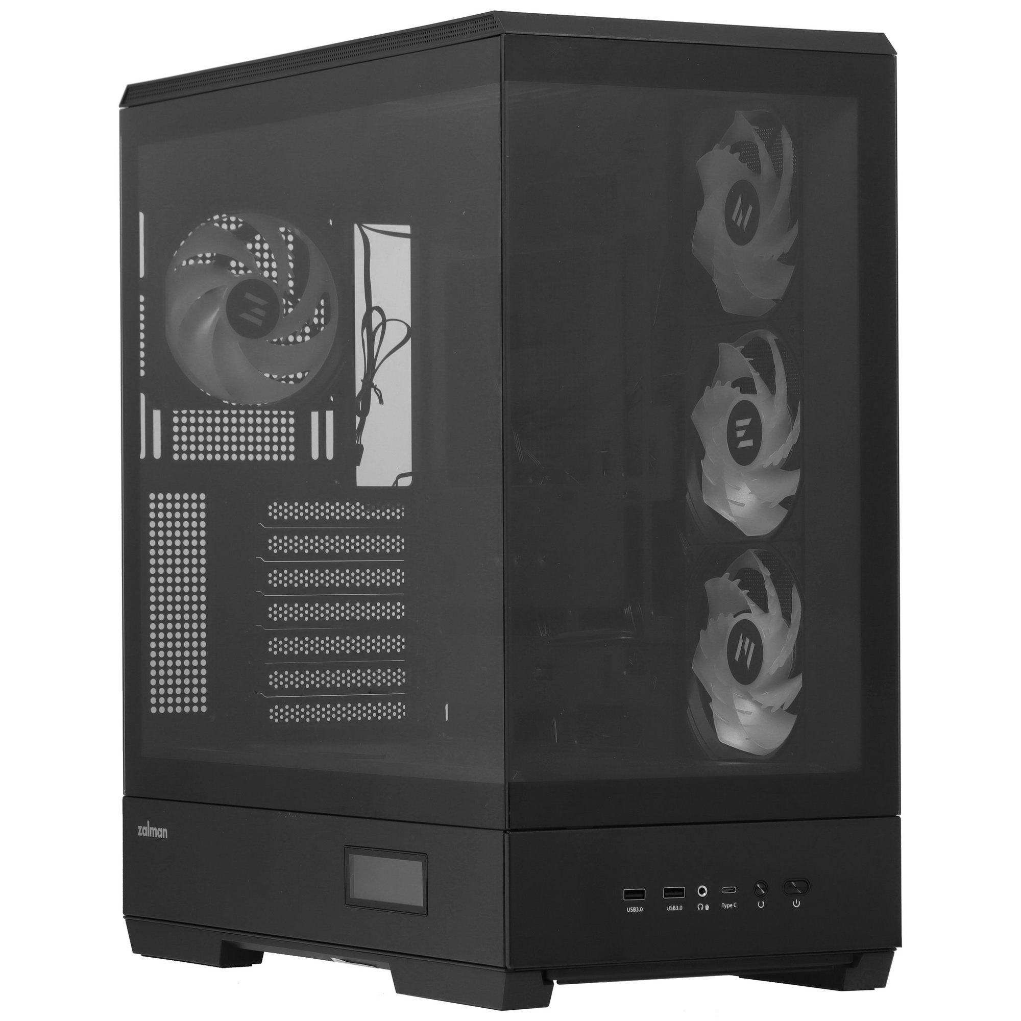 Компьютерный корпус ZALMAN P50 DS, ATX, BLACK, WINDOW, 2x3.5", 3x2.5", 1xUSB TYPE-C, 2xUSB3.0, SIDE