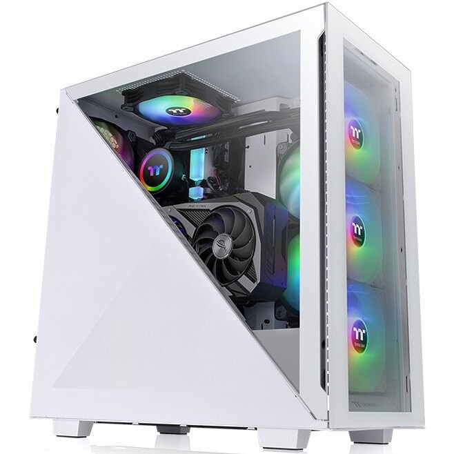 Компьютерный корпус Thermaltake Divider 300 TG ARGB белый без БП ATX 2x120mm 2xUSB3.0 audio front do