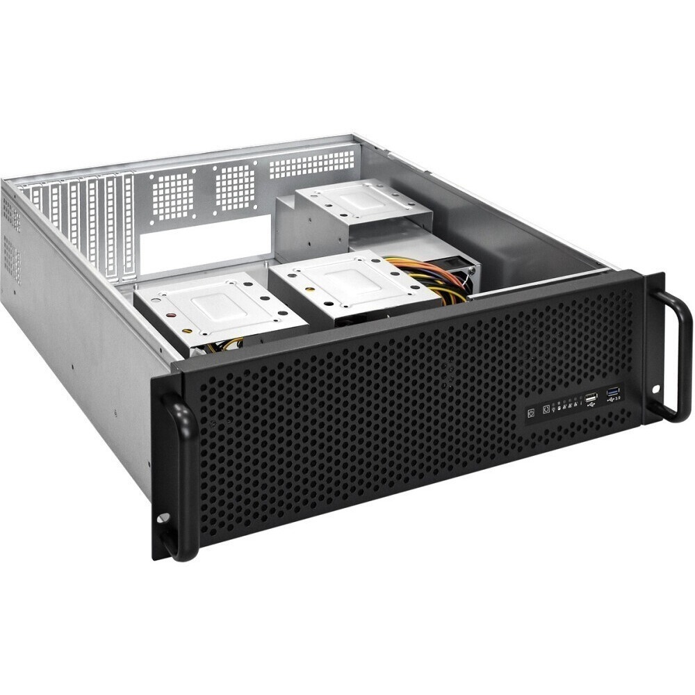 Серверный корпус ExeGate EX293901RUS Pro 3U450-09 RM 19", высота 3U, глубина 450, БП 2U-600ADS, USB