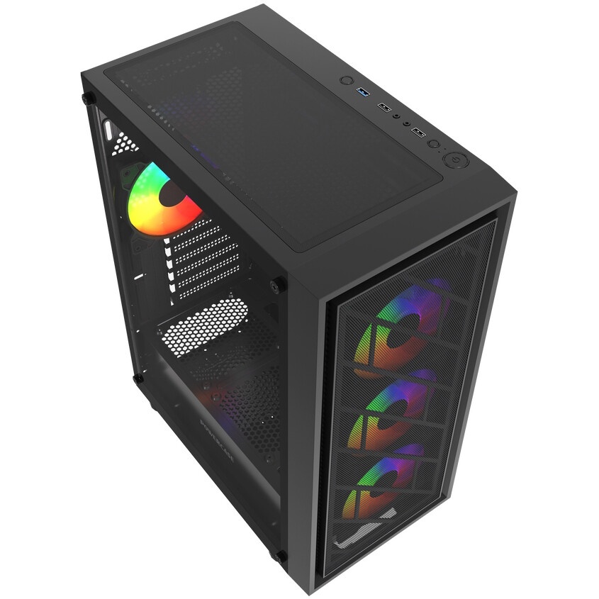 Компьютерный корпус Azza Eclipse черный без БП ATX 9x120mm 5x140mm 2xUSB2.0 1xUSB3.0 audio bott PSU