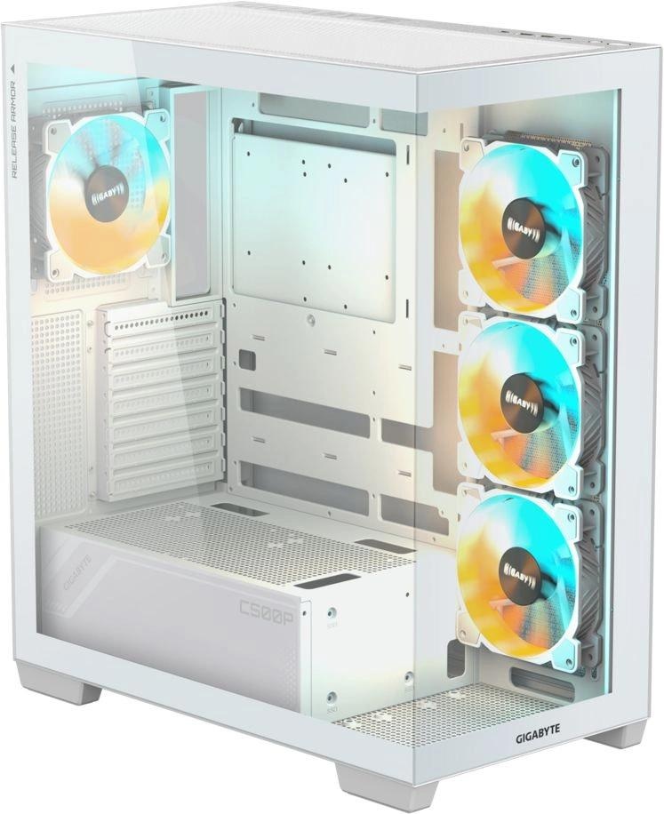 Компьютерный корпус Gigabyte GB-C500PI ST белый без БП ATX 3x120mm 6x140mm 2xUSB3.0 1xUSB3.1 audio b