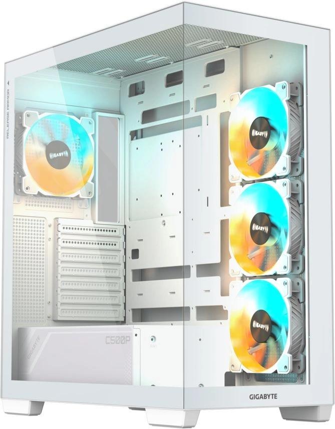Компьютерный корпус Gigabyte GB-C500PI ST белый без БП ATX 3x120mm 6x140mm 2xUSB3.0 1xUSB3.1 audio b