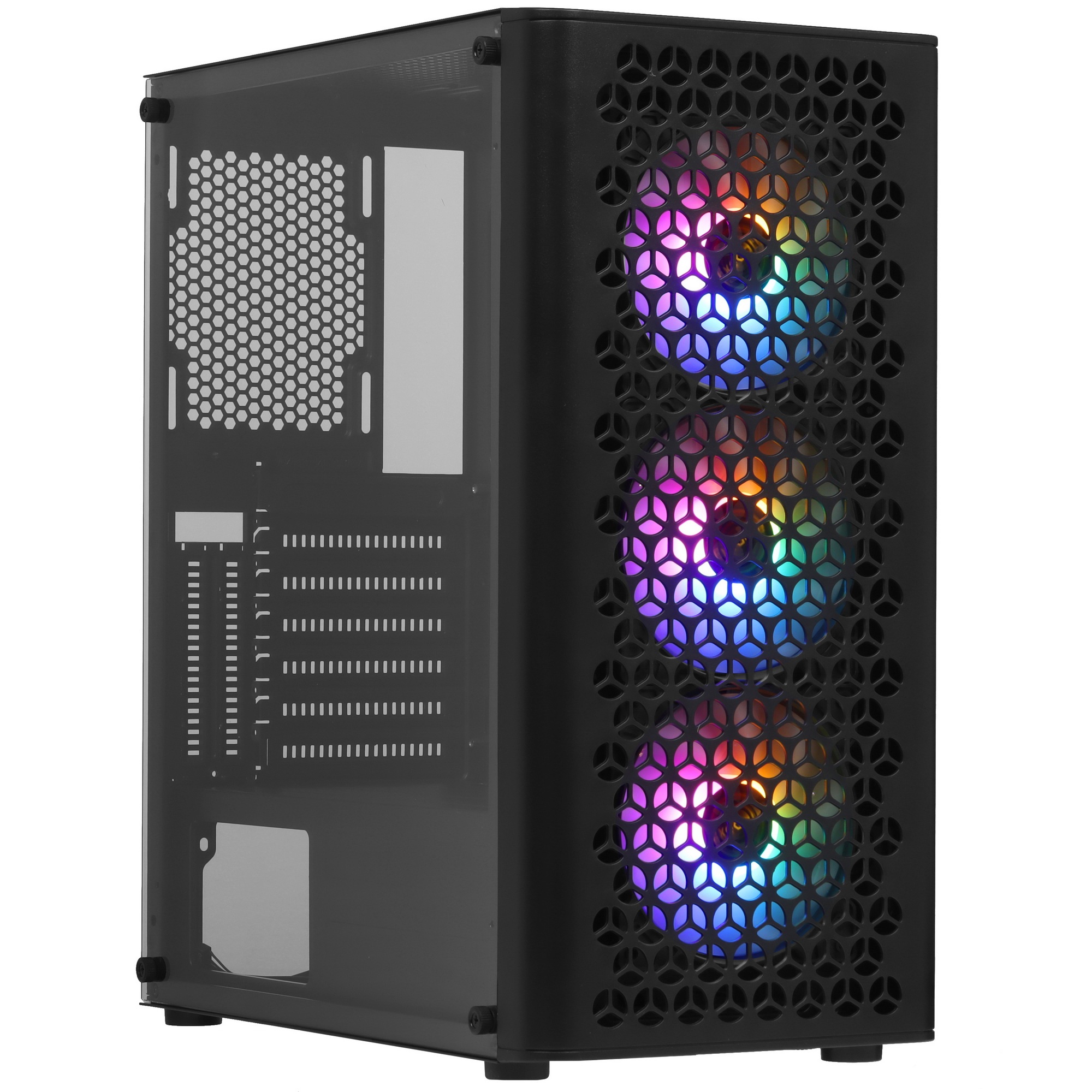 Компьютерный корпус Miditower ExeGate EVO-9202 (ATX, без БП, с окном, 1*USB+1*USB3.0, аудио, 3 вент.
