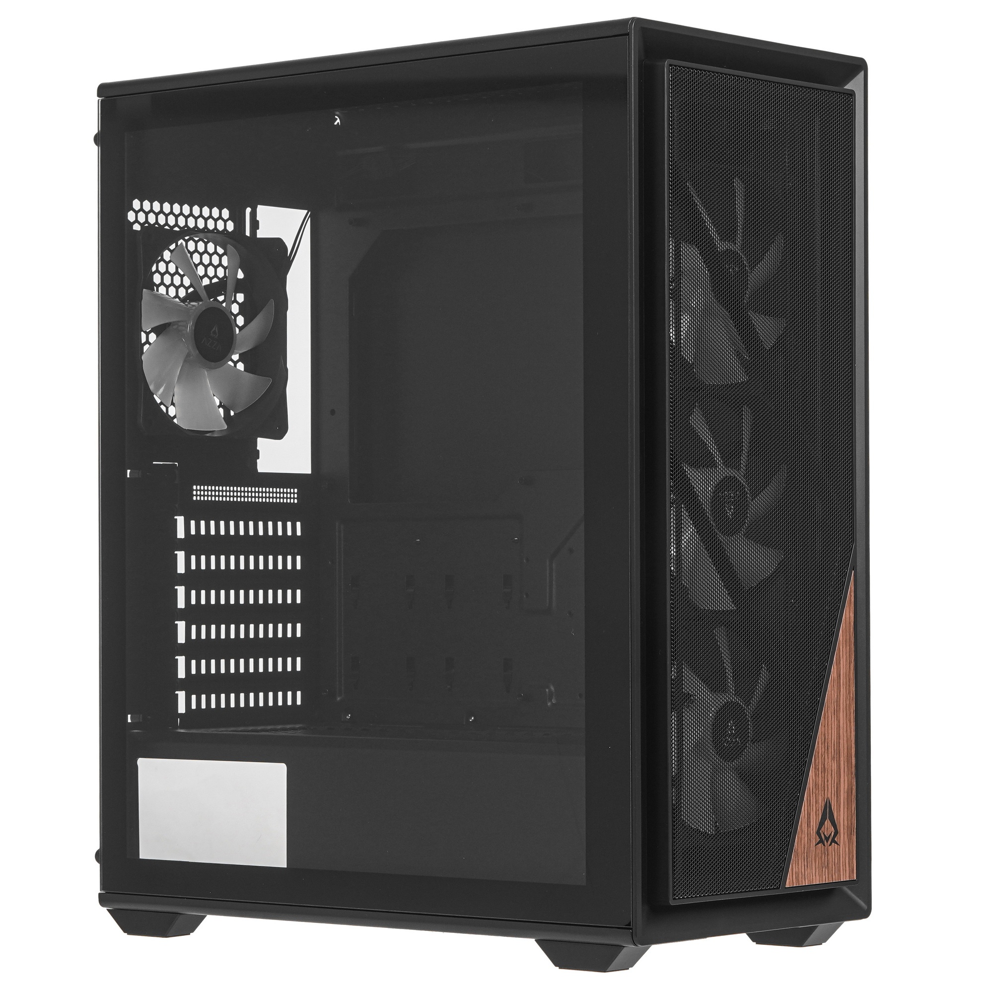 Корпус Azza Forest черный без БП ATX 4x120mm 4x140mm 2xUSB3.0 audio bott PSU