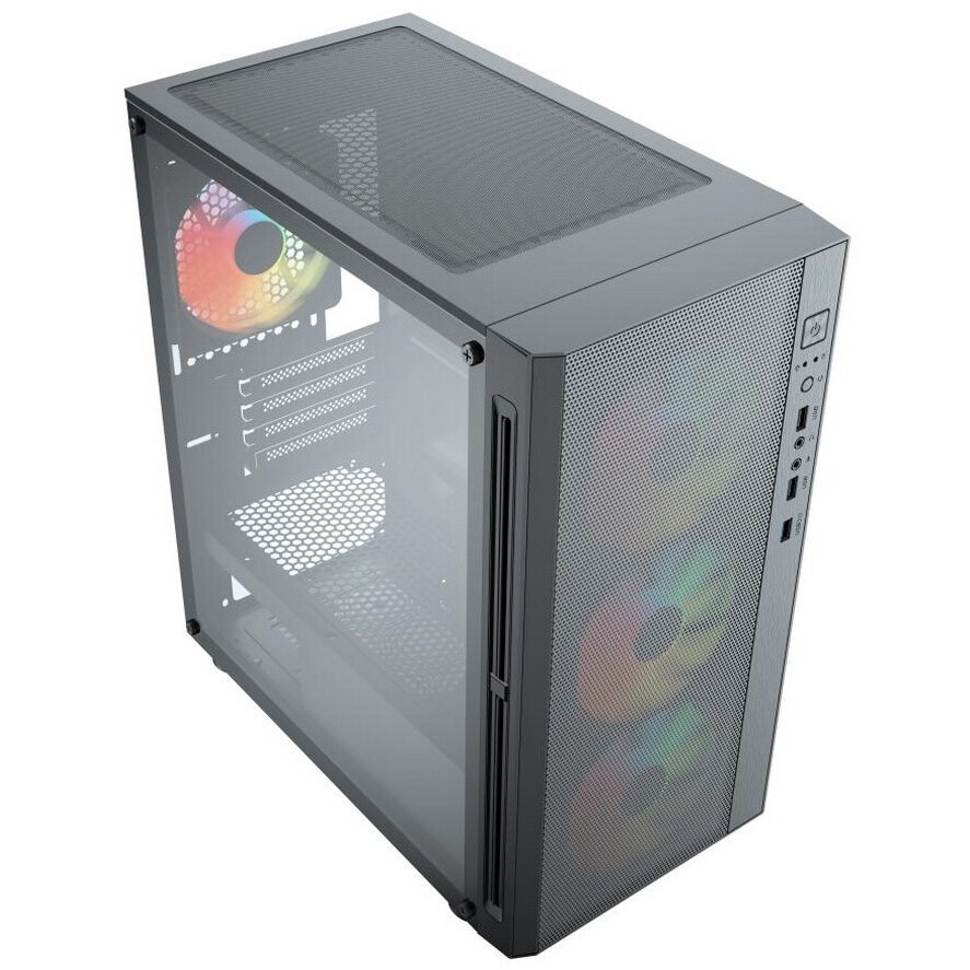 Компьютерный корпус ACD Citadel 104 ATX, Black, USB3.0*1+USB2.0*2+HD audio,3*12cm F1 ARGB fans at fr