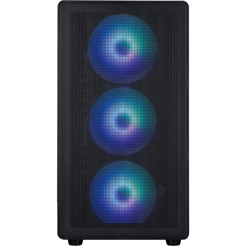Компьютерный корпус ACD Citadel 104 ATX, Black, USB3.0*1+USB2.0*2+HD audio,3*12cm F1 ARGB fans at fr