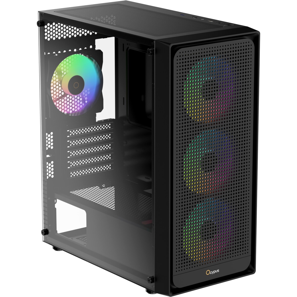 Компьютерный корпус ACD Citadel 104 ATX, Black, USB3.0*1+USB2.0*2+HD audio,3*12cm F1 ARGB fans at fr