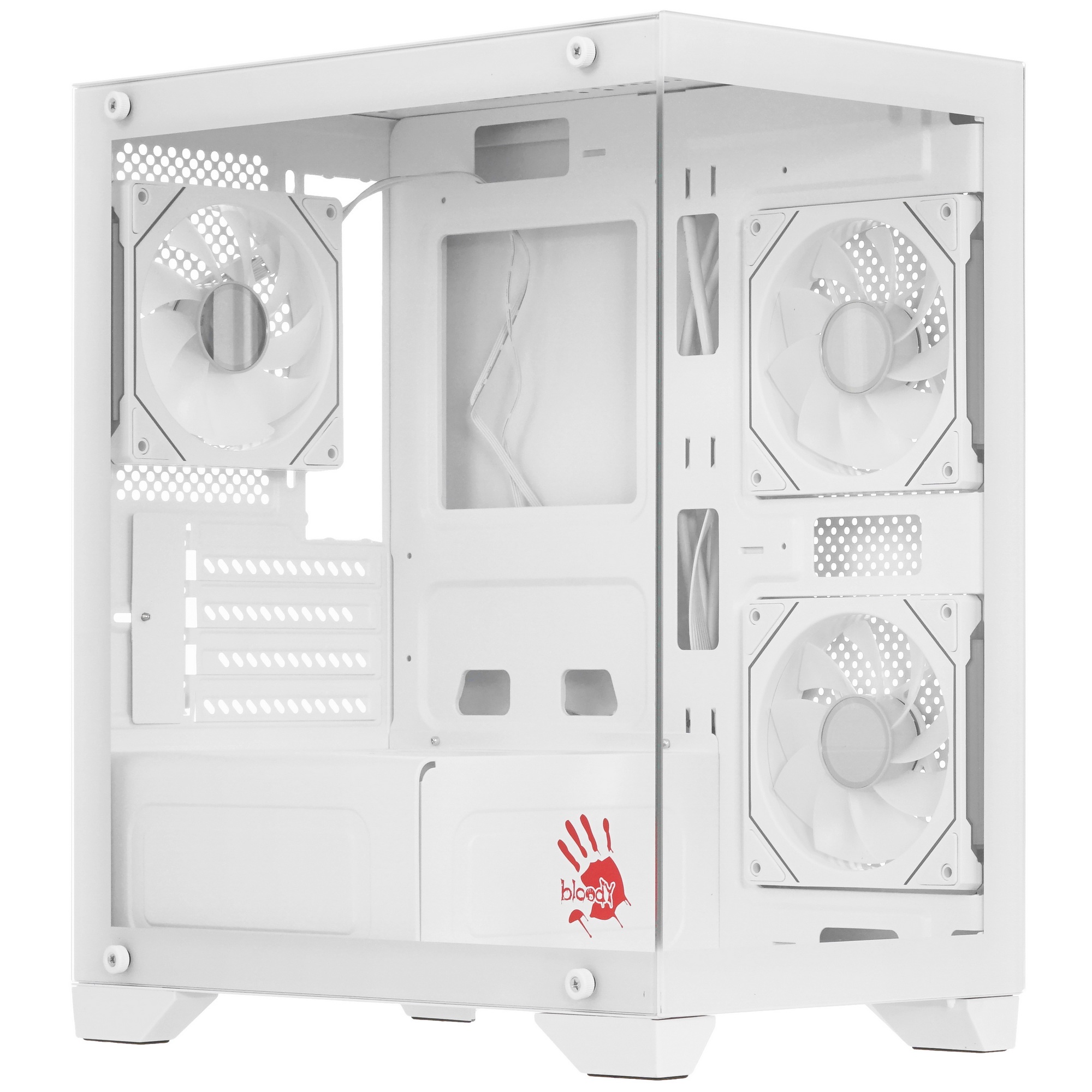Корпус Bloody BD-CC103F белый без БП mATX 7x120mm 1xUSB2.0 1xUSB3.0 audio bott PSU