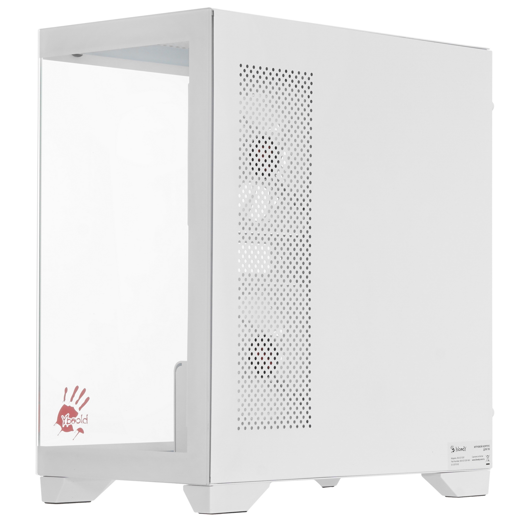 Корпус Bloody BD-CC103F белый без БП mATX 7x120mm 1xUSB2.0 1xUSB3.0 audio bott PSU