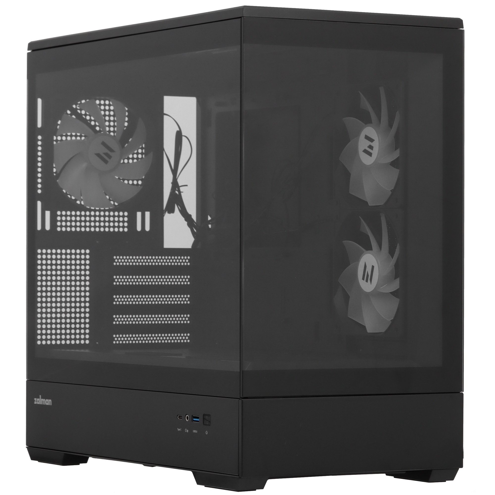 Компьютерный корпус MiniTower Zalman P30 Black (mATX, без БП, ARGB, USB3.2 Type-A + USB3.2 Type-C) (