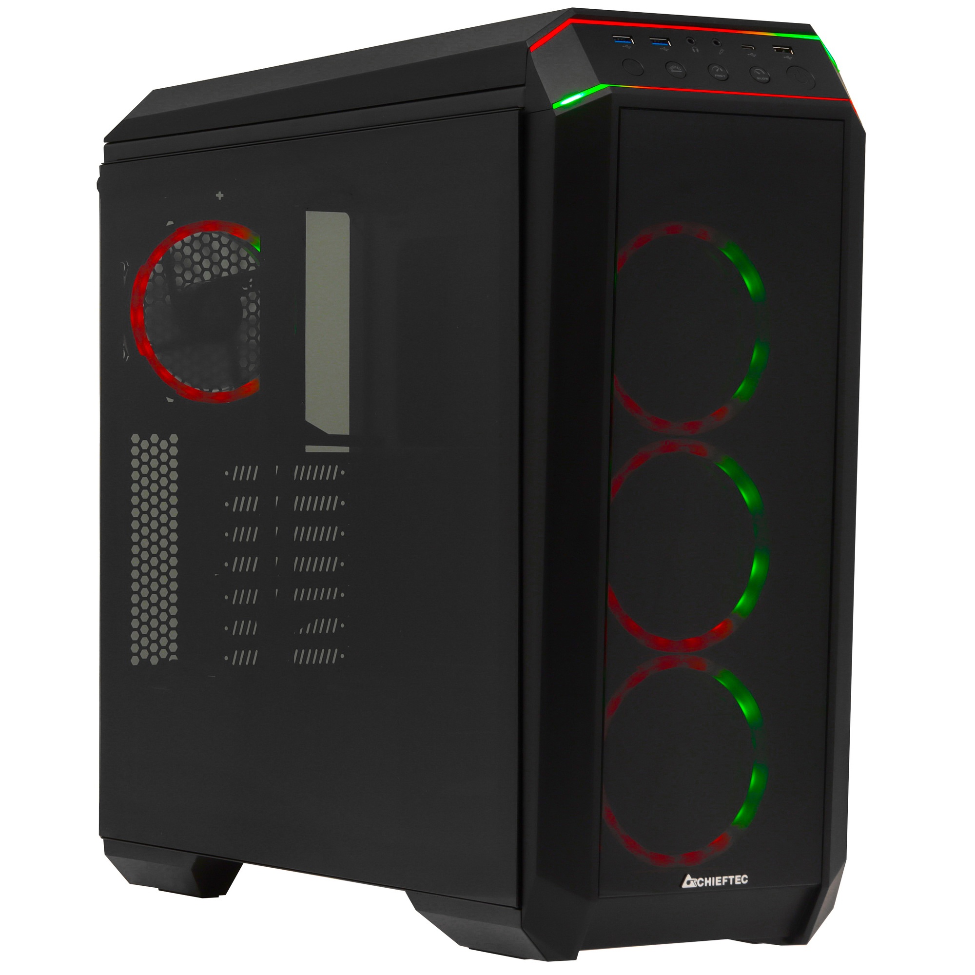 Корпус Chieftec Stallion II черный без БП ATX 4x120mm 1xUSB2.0 2xUSB3.1 audio bott PSU