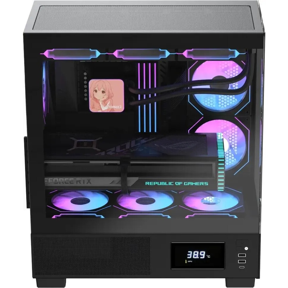 Компьютерный корпус Aerocool / Formula Crystal Z9 FLOE черный без БП ATX 2xUSB3.0 audio bott PSU