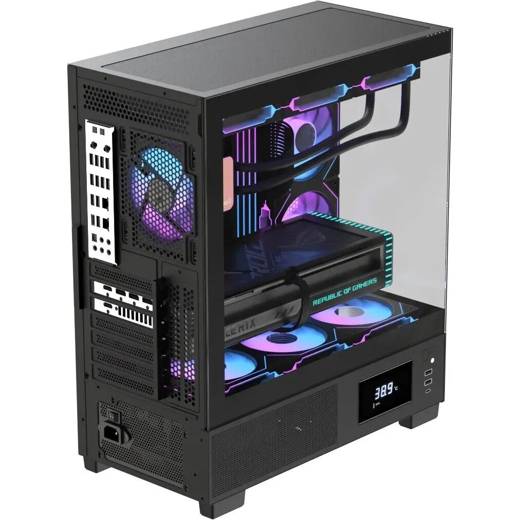 Компьютерный корпус Aerocool / Formula Crystal Z9 FLOE черный без БП ATX 2xUSB3.0 audio bott PSU