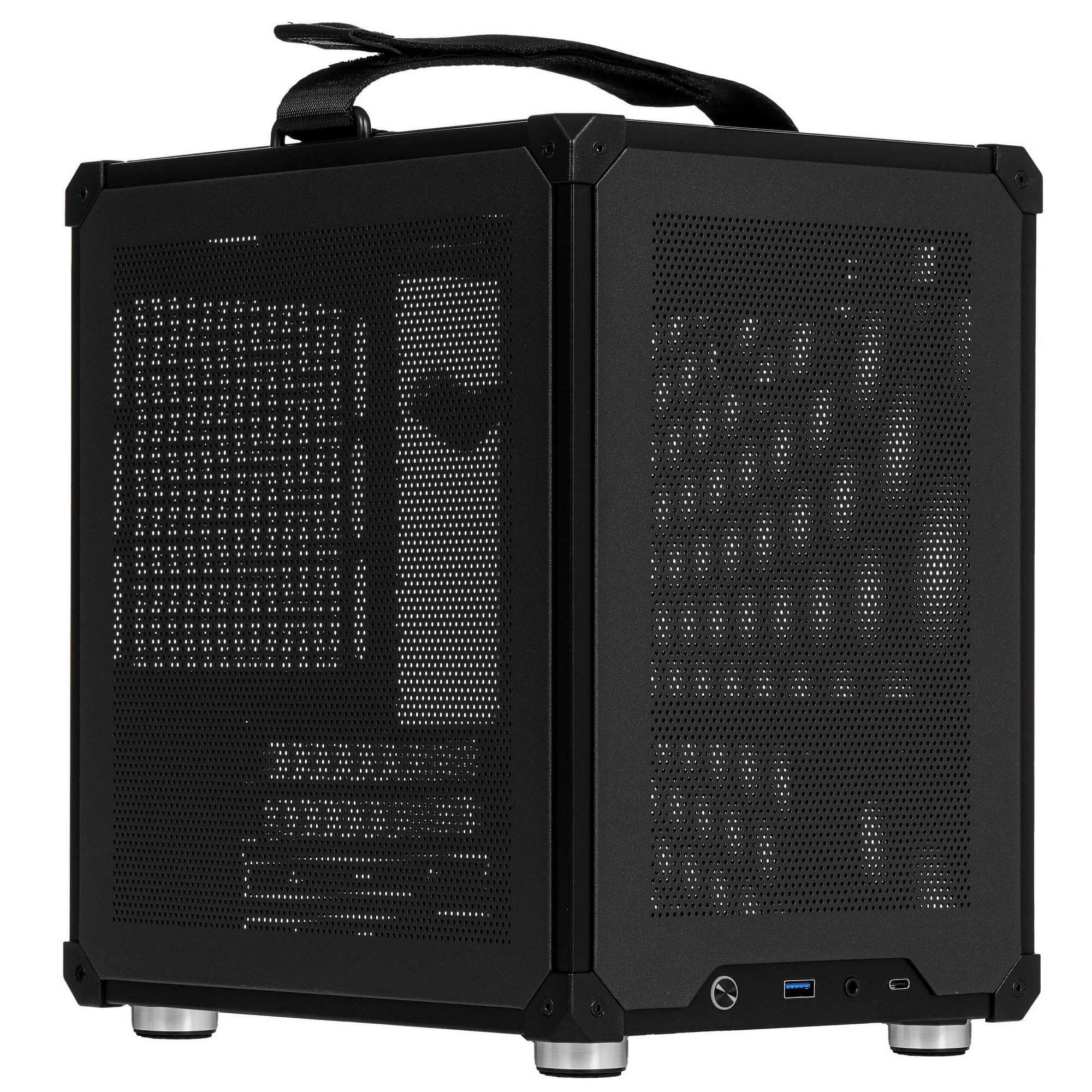 Компьютерный корпус JONSBO C6-ITX Black ITX без БП, боковая панель из закаленного стекла, mini-ITX,