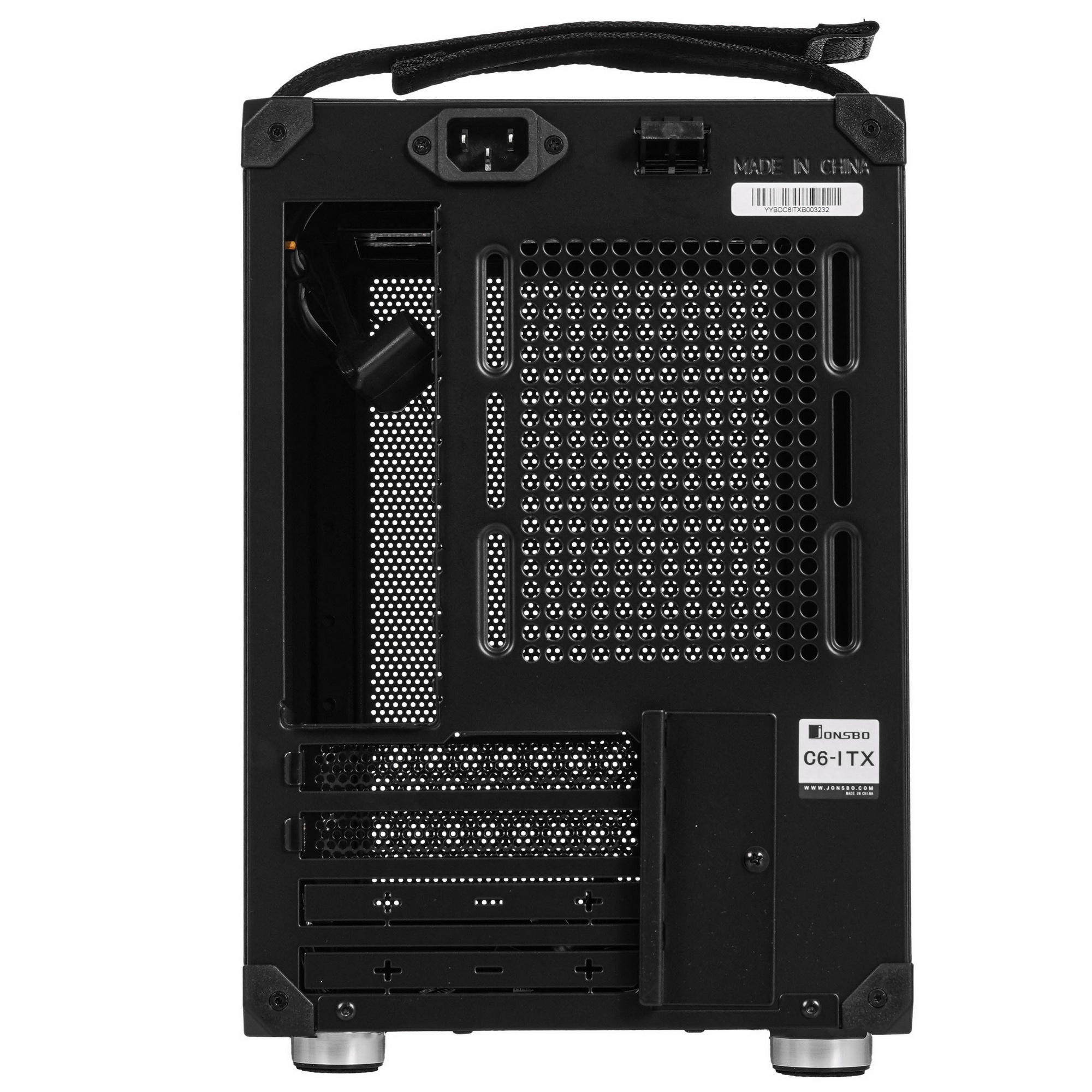 Компьютерный корпус JONSBO C6-ITX Black ITX без БП, боковая панель из закаленного стекла, mini-ITX,