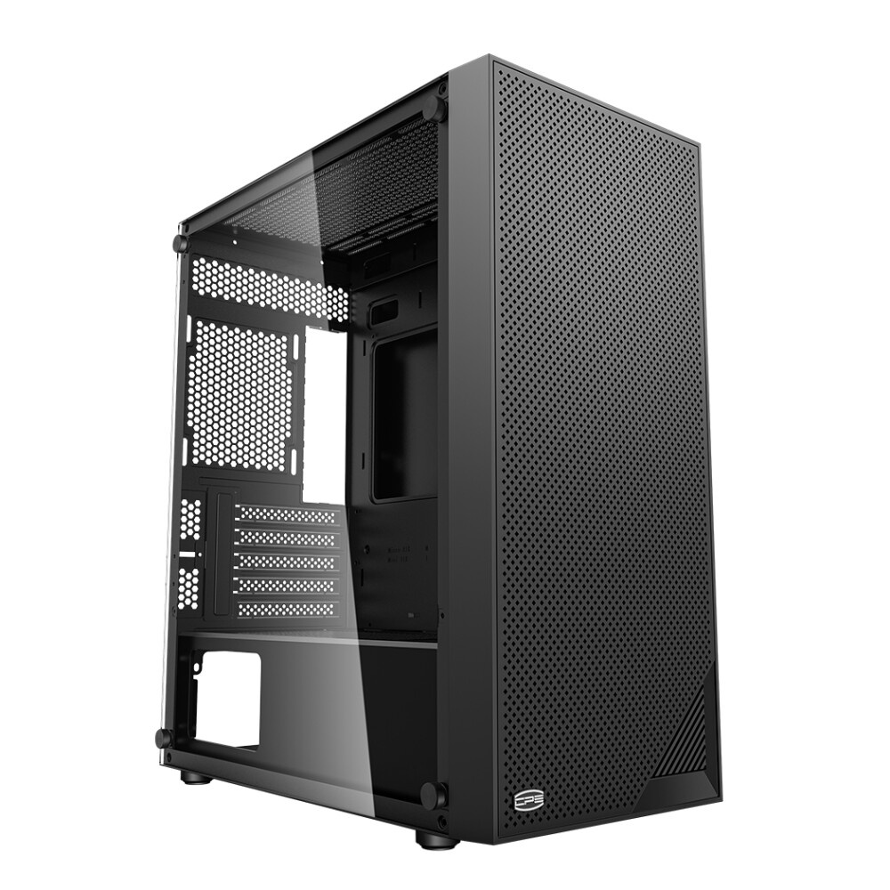 Корпус без блока питания PCCooler C3D310 BK, Mesh Mid Tower, Black, TG, 0.6 SPCC, no fans mATX, mITX