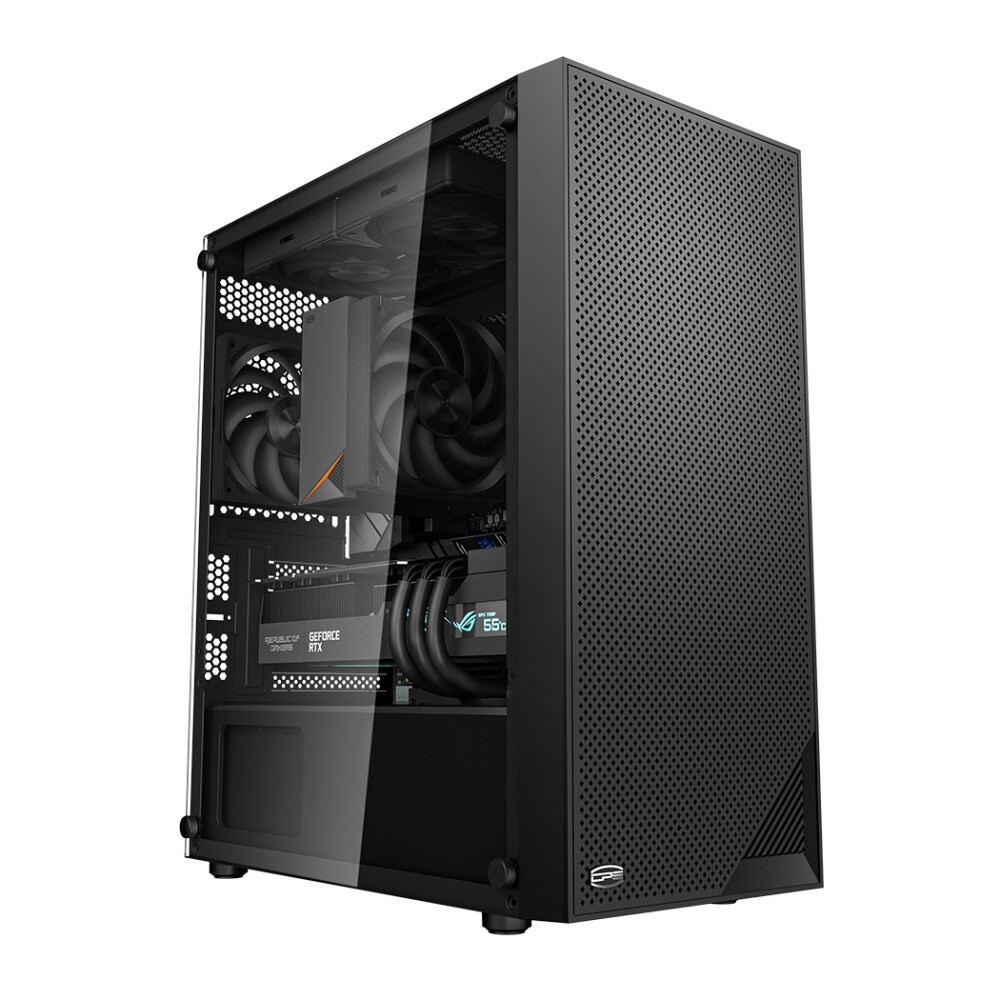 Корпус без блока питания PCCooler C3D310 BK, Mesh Mid Tower, Black, TG, 0.6 SPCC, no fans mATX, mITX