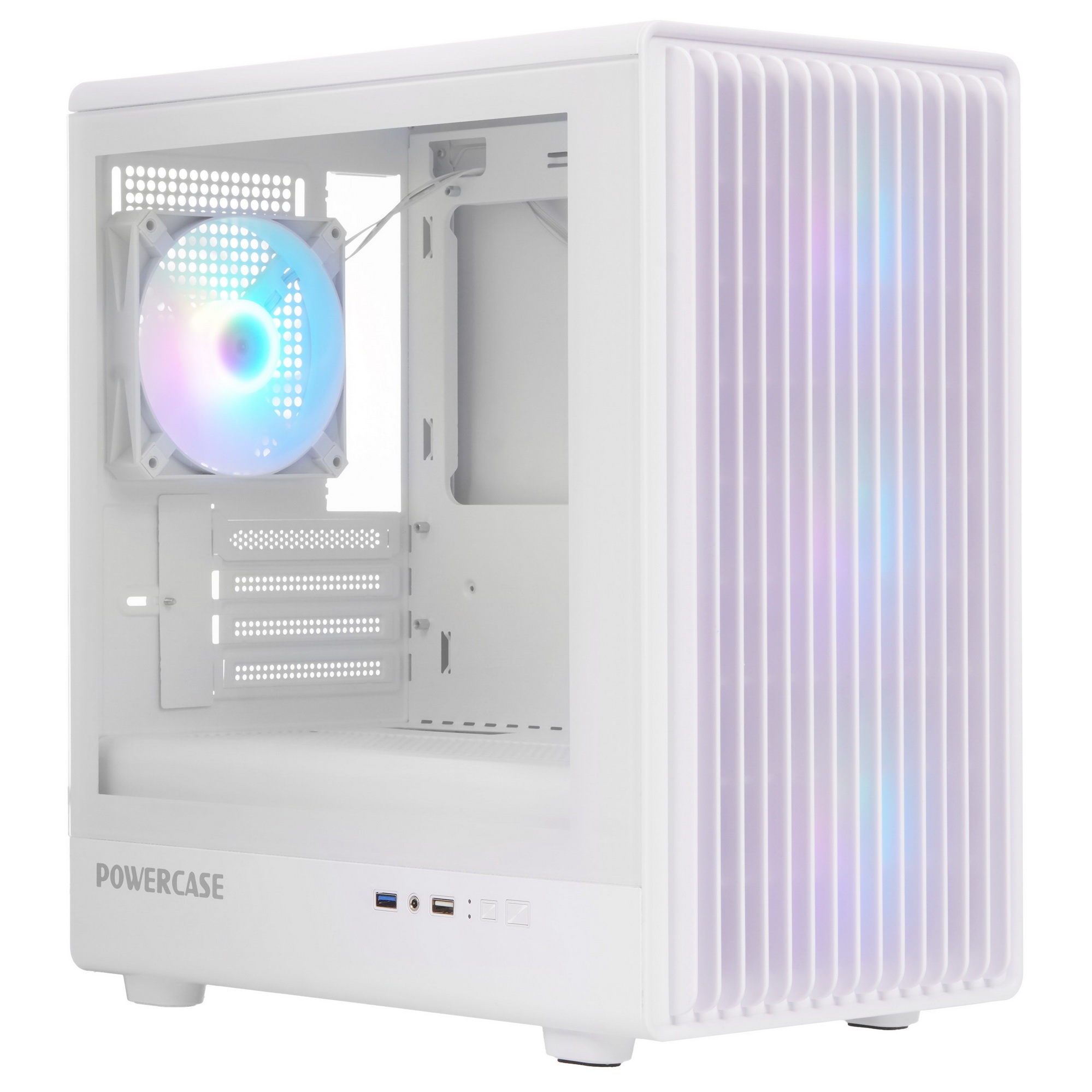 Корпус Powercase Mistral Micro C4W ARGB, Tempered Glass, 4x 120mm ARGB PWM Fan, белый, mATX (CMMCW-A