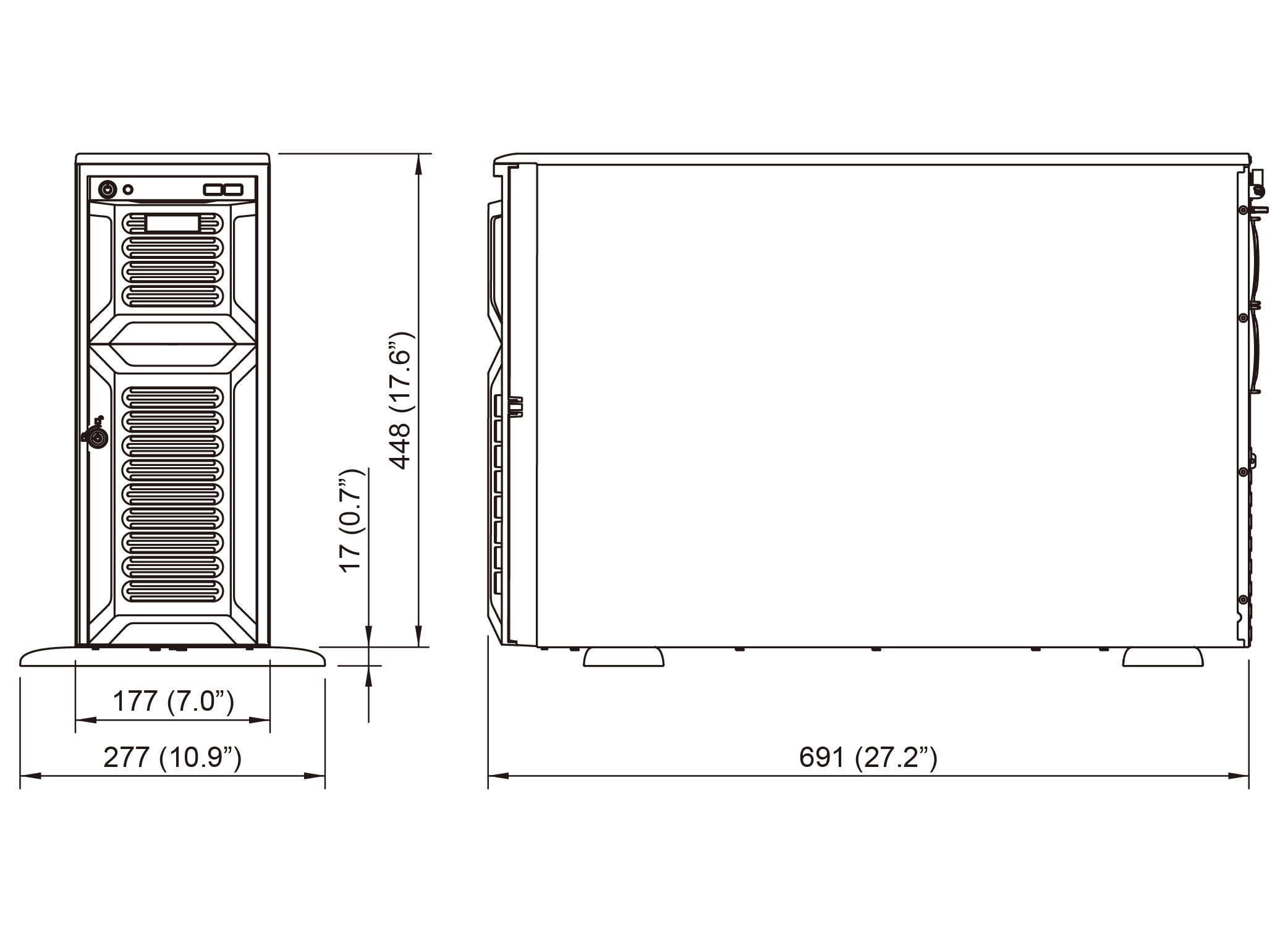 Серверный корпус 4U, ATX /E-ATX, Tower,8x3.5" hs +3x5.25'' int + 1x3.5''  SAS/SATA, 12Gbps Backplane