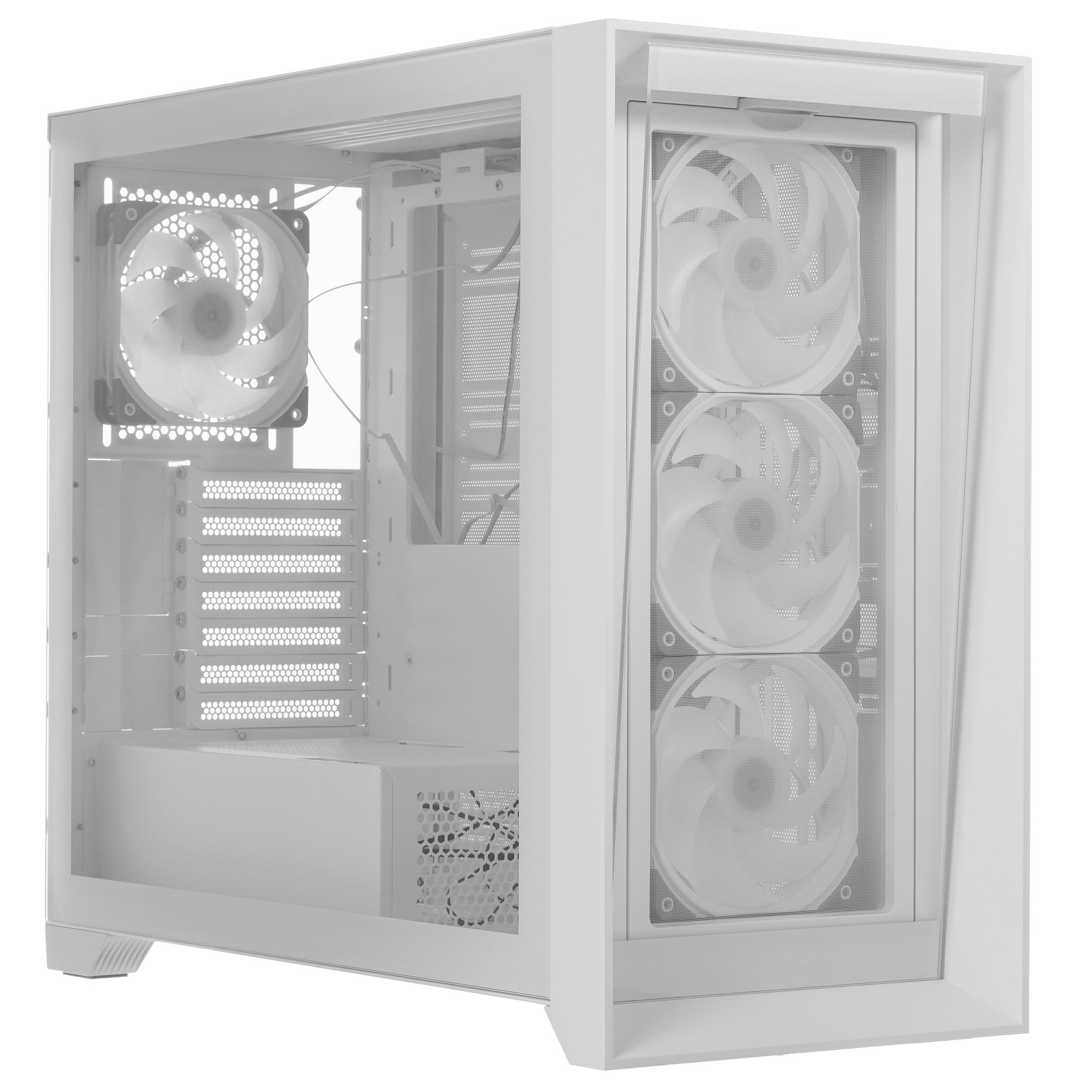 Компьютерный корпус ACD Lagrange; ATX, White, FANS: 120mm ARGB: 3 Top + 1 Rear + HUB. Drive bay int: