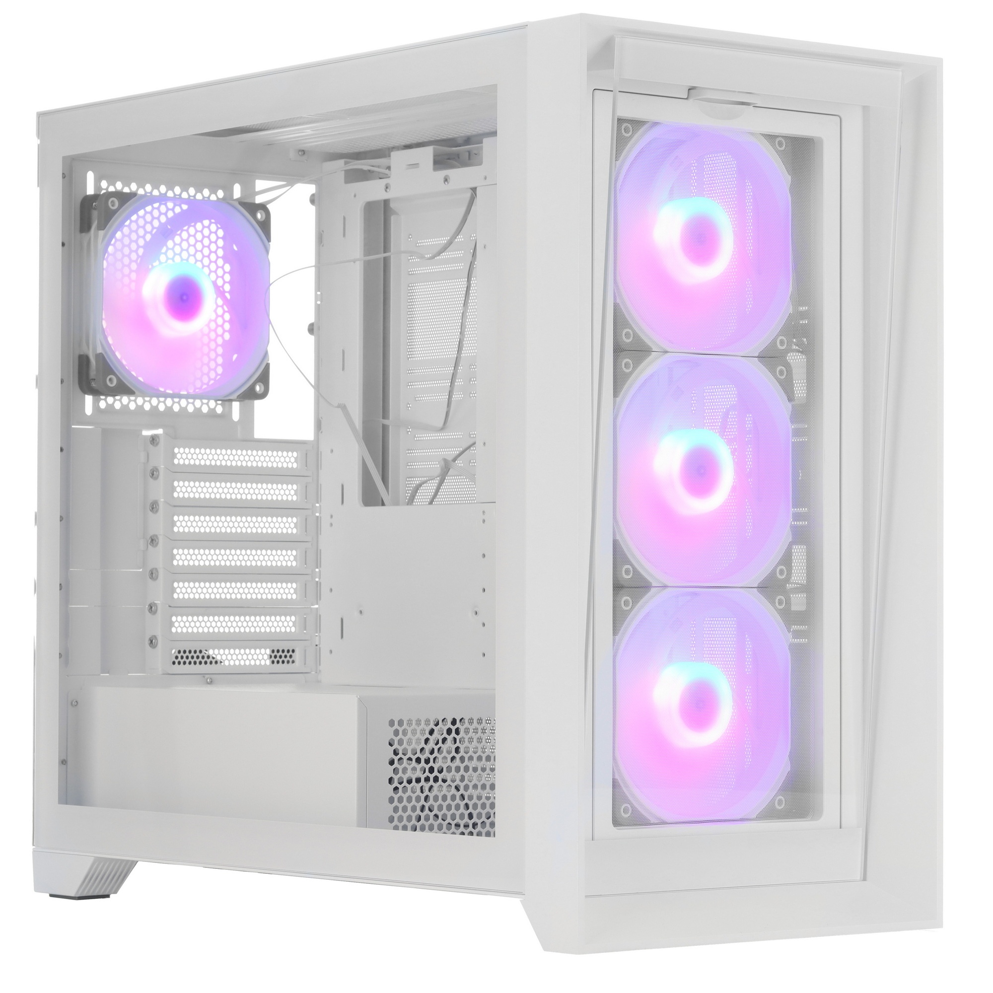 Компьютерный корпус ACD Lagrange; ATX, White, FANS: 120mm ARGB: 3 Top + 1 Rear + HUB. Drive bay int: