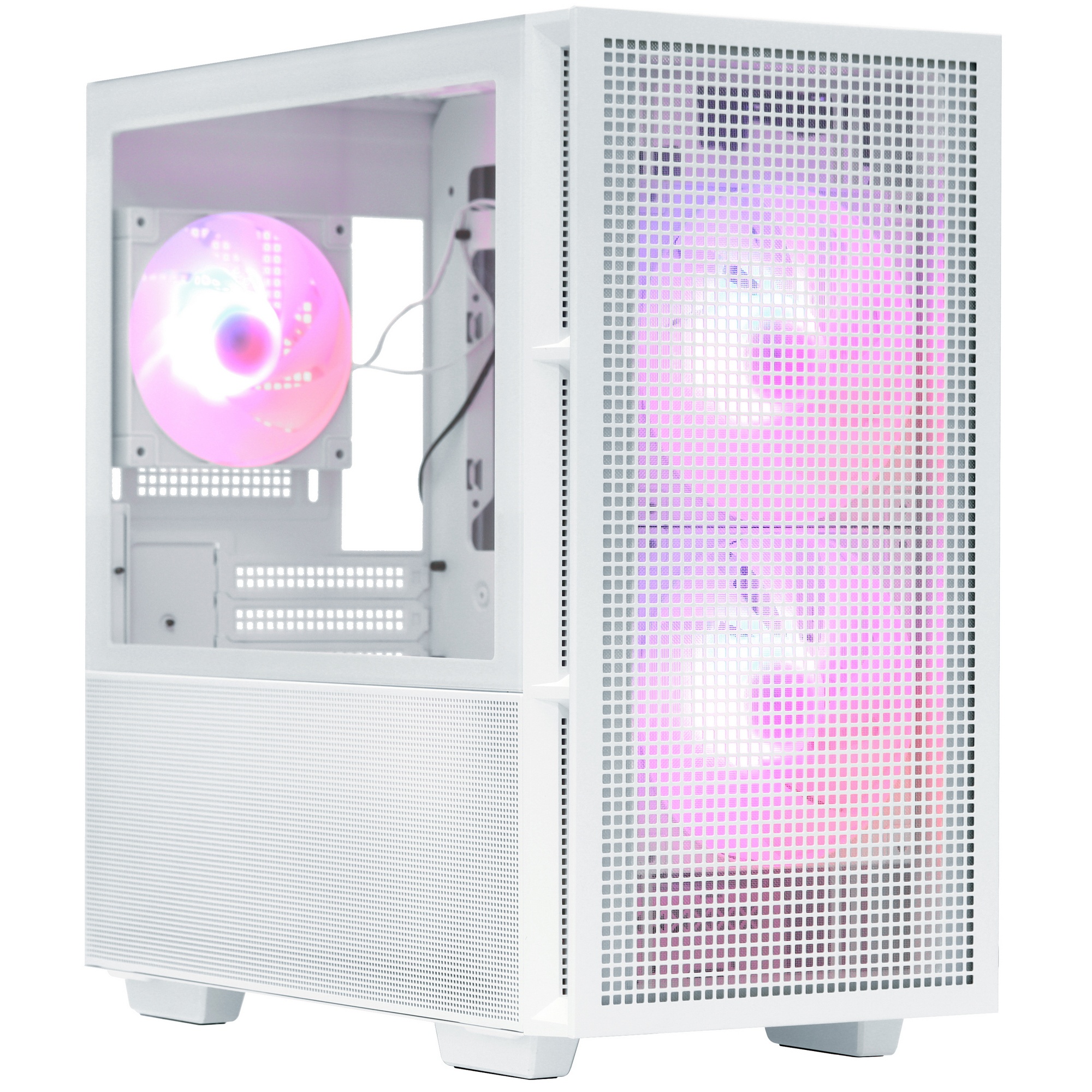 Компьютерный корпус Deepcool CH360 WH без БП, боковое окно (закаленное стекло), 2x140мм ARGB LED вен