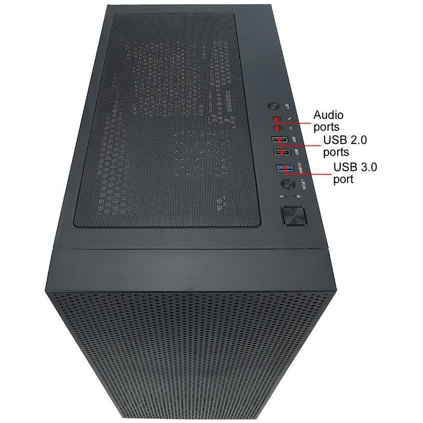 Корпус Azza Celesta F черный без БП ATX 5x120mm 5x140mm 2xUSB2.0 1xUSB3.0 audio bott PSU