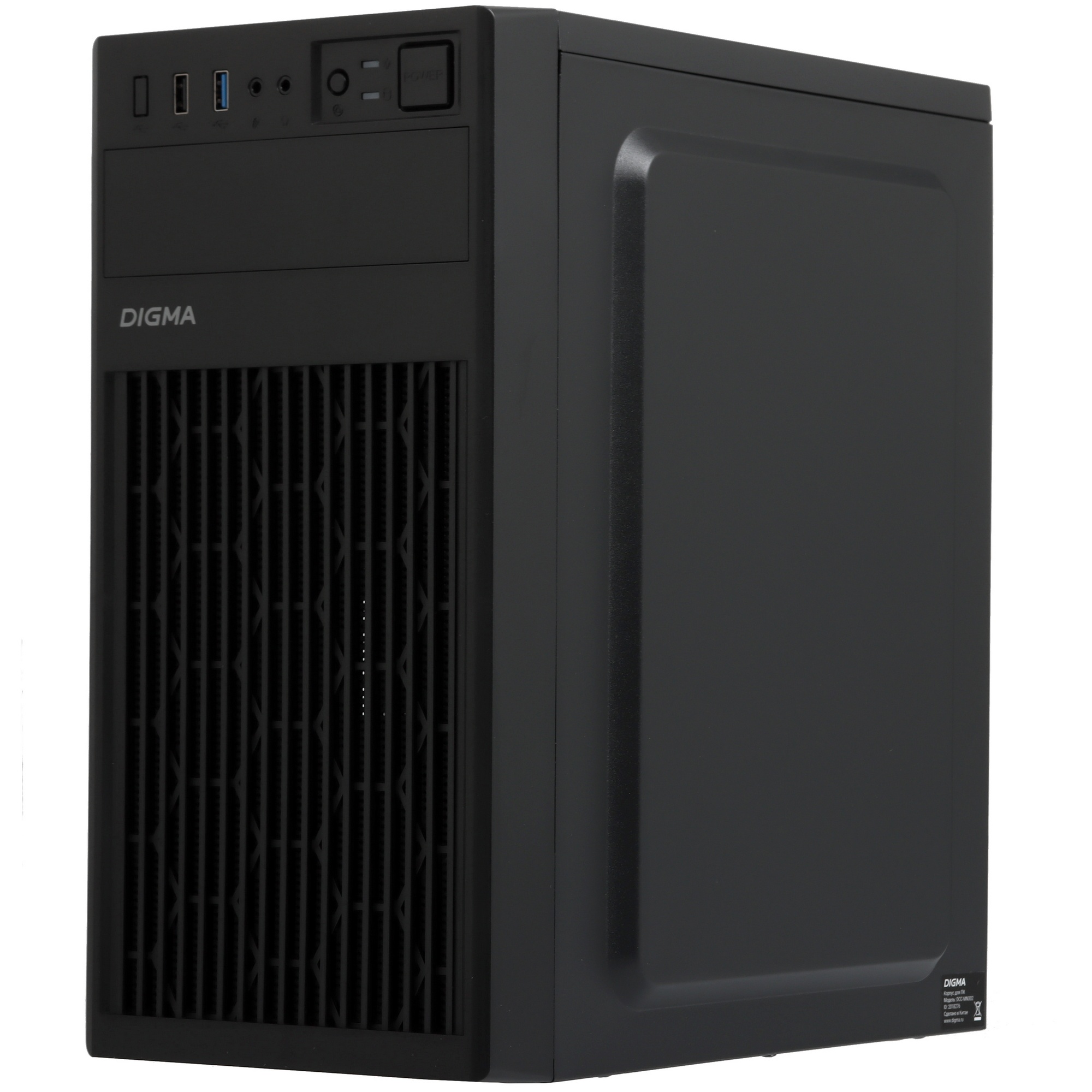 Компьютерный корпус Digma DCC-MN302 черный без БП mATX 1x80mm 2x120mm 1xUSB2.0 1xUSB3.0 audio