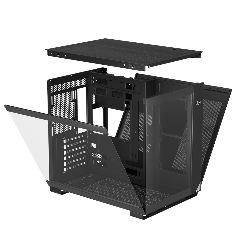 Корпус без блока питания PCCOOLER C3 T500 BK, Panoramic Mid Tower, Black, TG, 0.7 SPCC, no fans ATX,