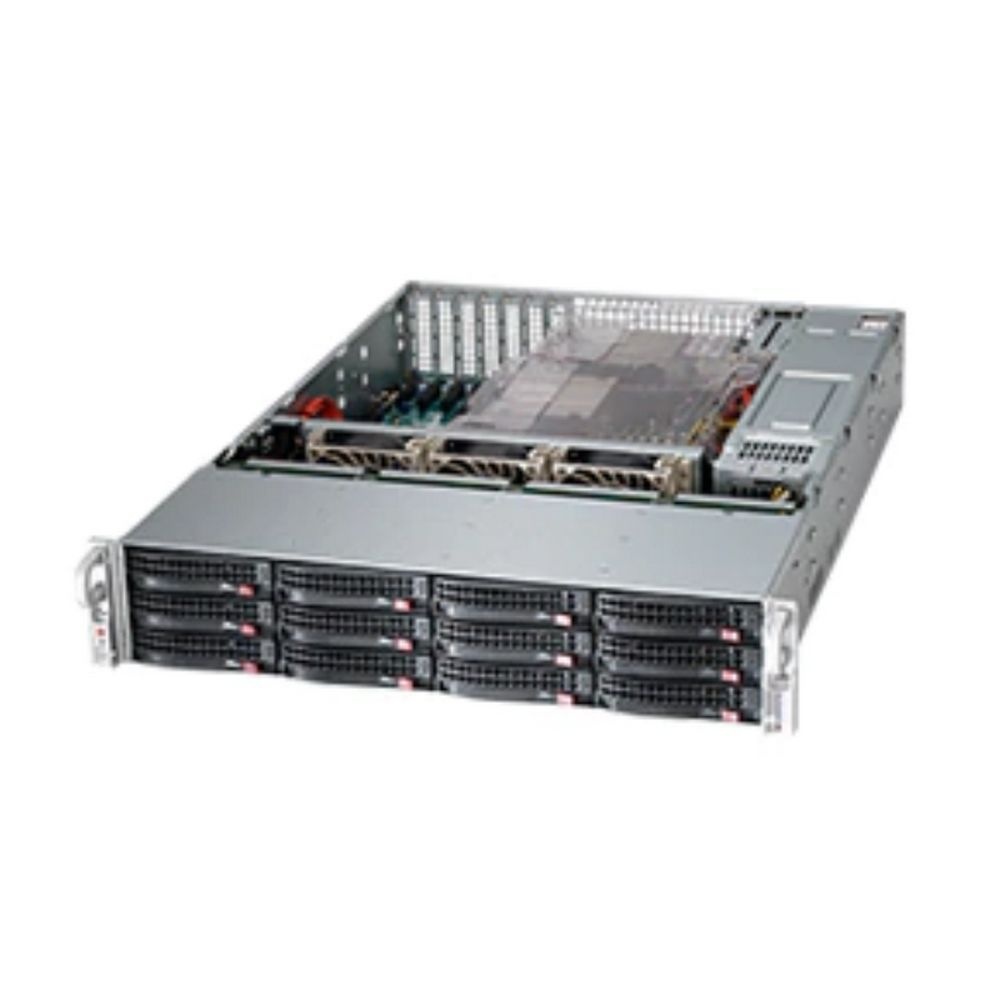 Корпус SuperMicro CSE-826BAC12-R1K23LPB 2U, 2x1200W, 12x3.5" bay SAS3/SATA/NVMe4 7xLP, RM