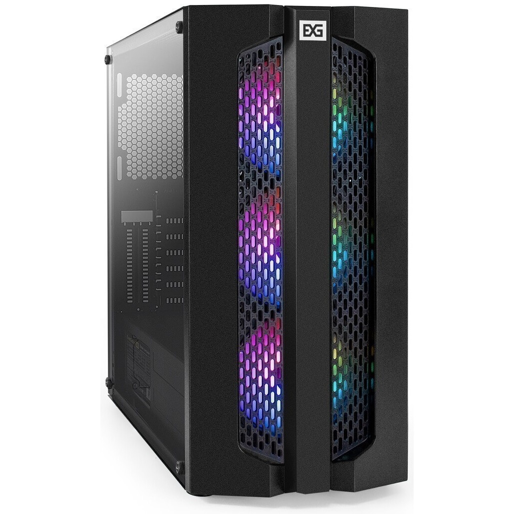 Компьютерный корпус Miditower ExeGate EVO-5001A-EVO800 (ATX, БП EVO800RGB с вент. 12 см, 2*USB+1*USB