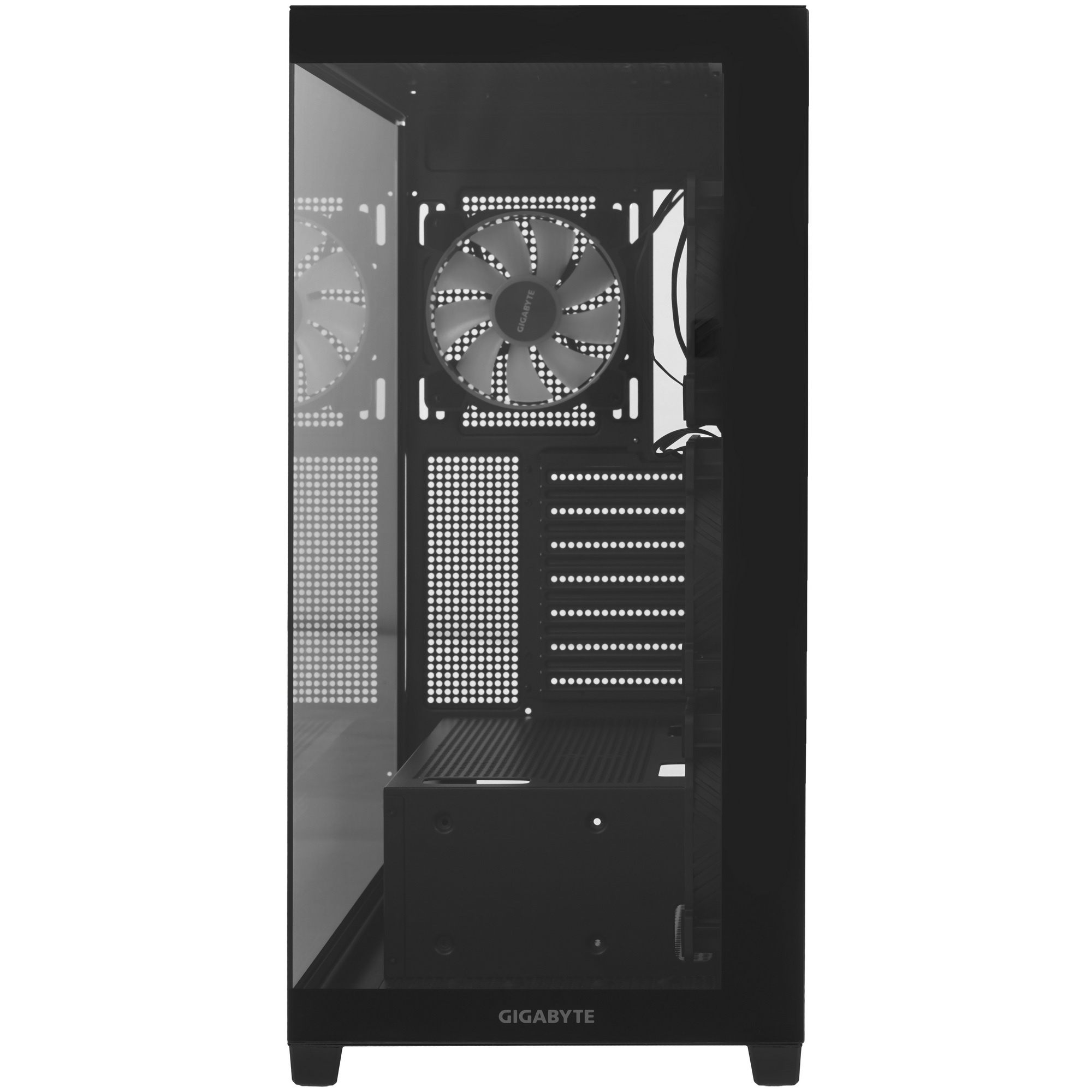 Компьютерный корпус Gigabyte GB-C500P ST черный без БП ATX 3x120mm 6x140mm 2xUSB3.0 1xUSB3.1 audio b