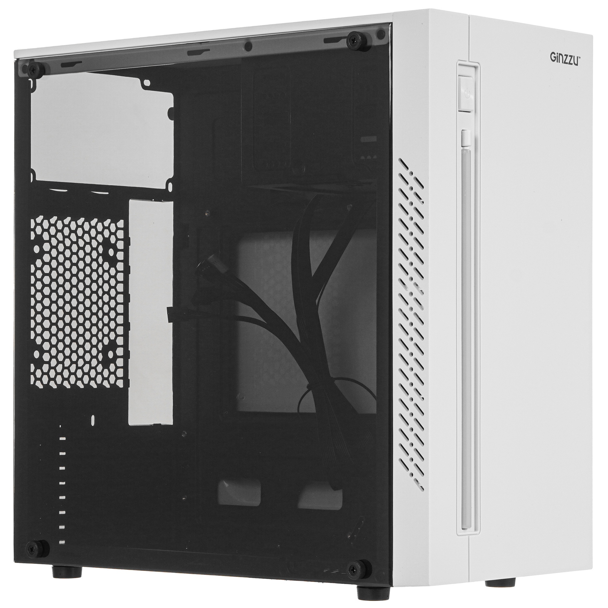 Компьютерный корпус  Ginzzu D390 2*USB 2.0,AU White Window