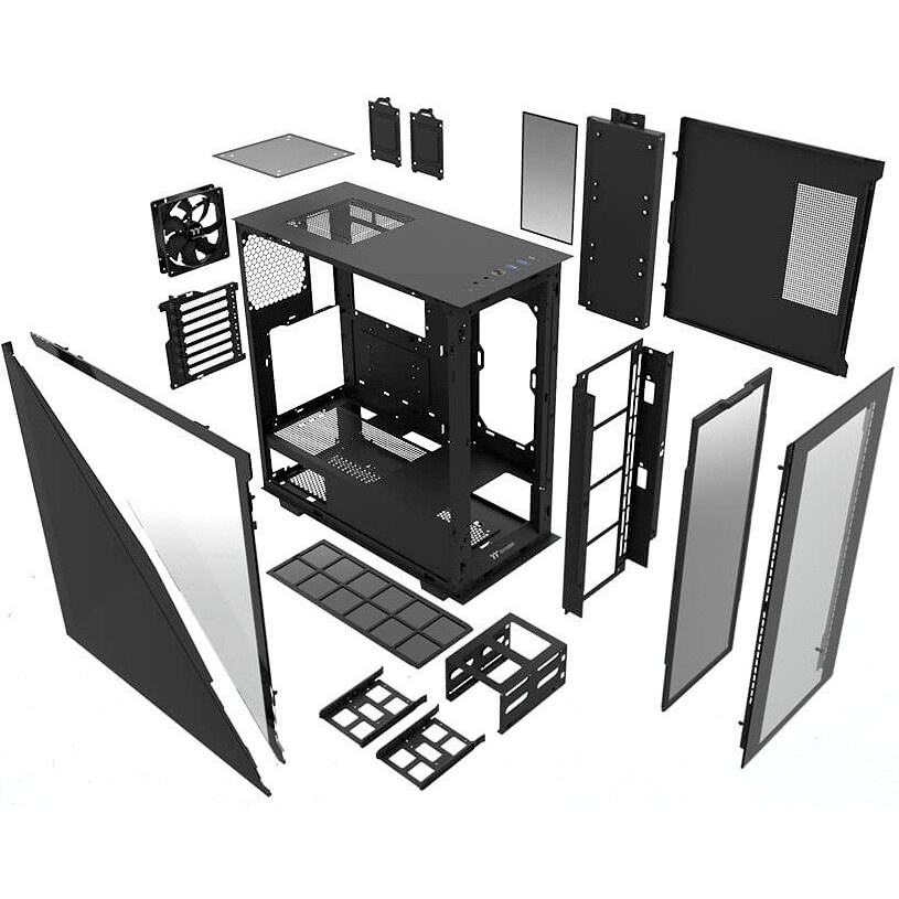 Компьютерный корпус Thermaltake Divider 300 TG черный без БП ATX 2x120mm 2xUSB3.0 1xUSB3.1 audio fro