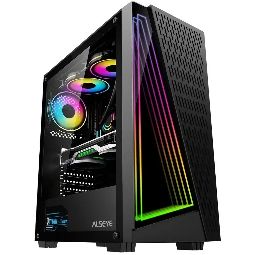 Корпус ALSEYE Warrior-B Mini-ITX/Micro ATX/ATX, USB2.0*2+HD Audio+USB3.0*1, ";H.D.D.(3.5";)*2pcs+S.S