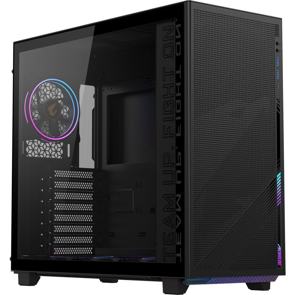 Компьютерный корпус GIGABYTE C200 GLASS MidiTower без Б/П ATX MicroATX MiniITX Цвет черный GB-C200G