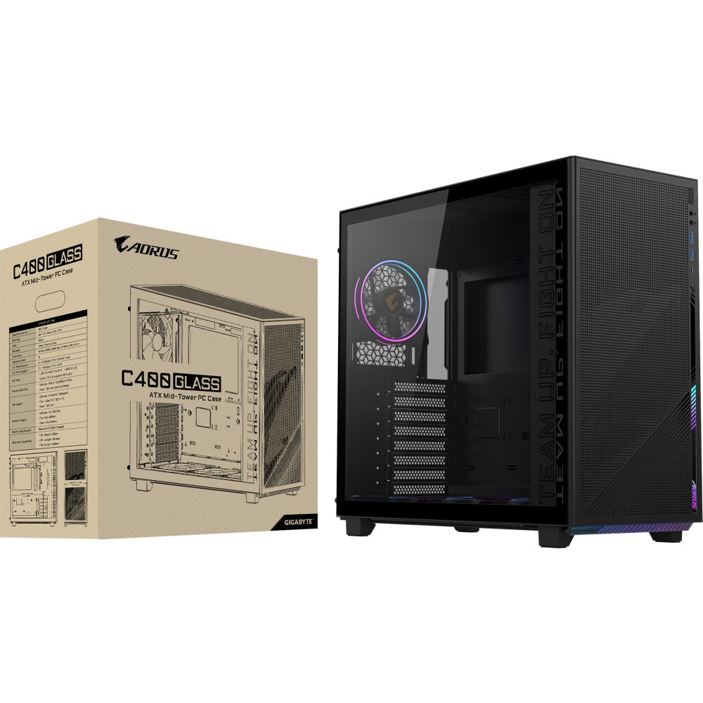 Компьютерный корпус GIGABYTE C200 GLASS MidiTower без Б/П ATX MicroATX MiniITX Цвет черный GB-C200G