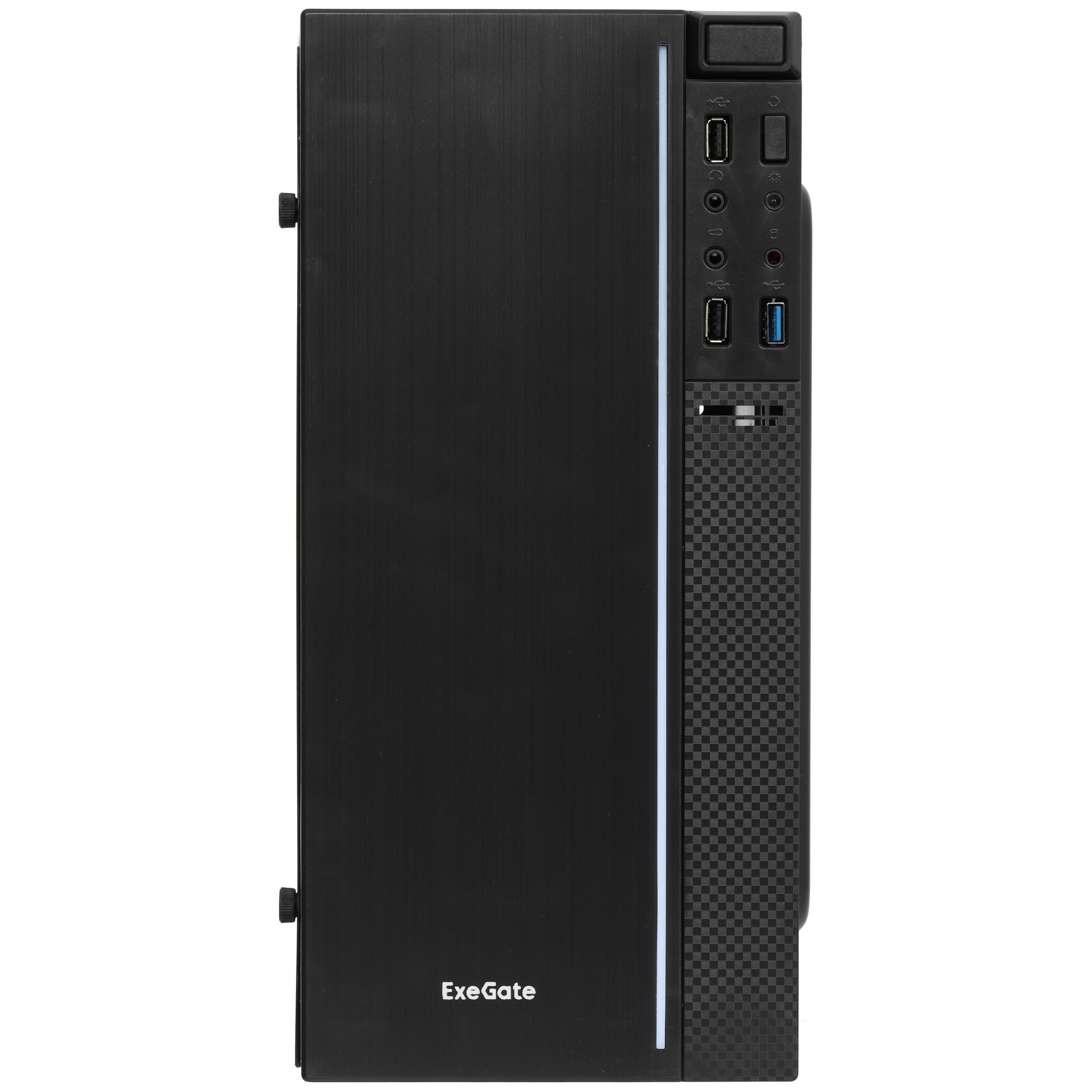 Компьютерный корпус Minitower ExeGate EX283754RUS mEVO-9301-RGB (mATX, без БП, с окном, 2*USB+1*USB3
