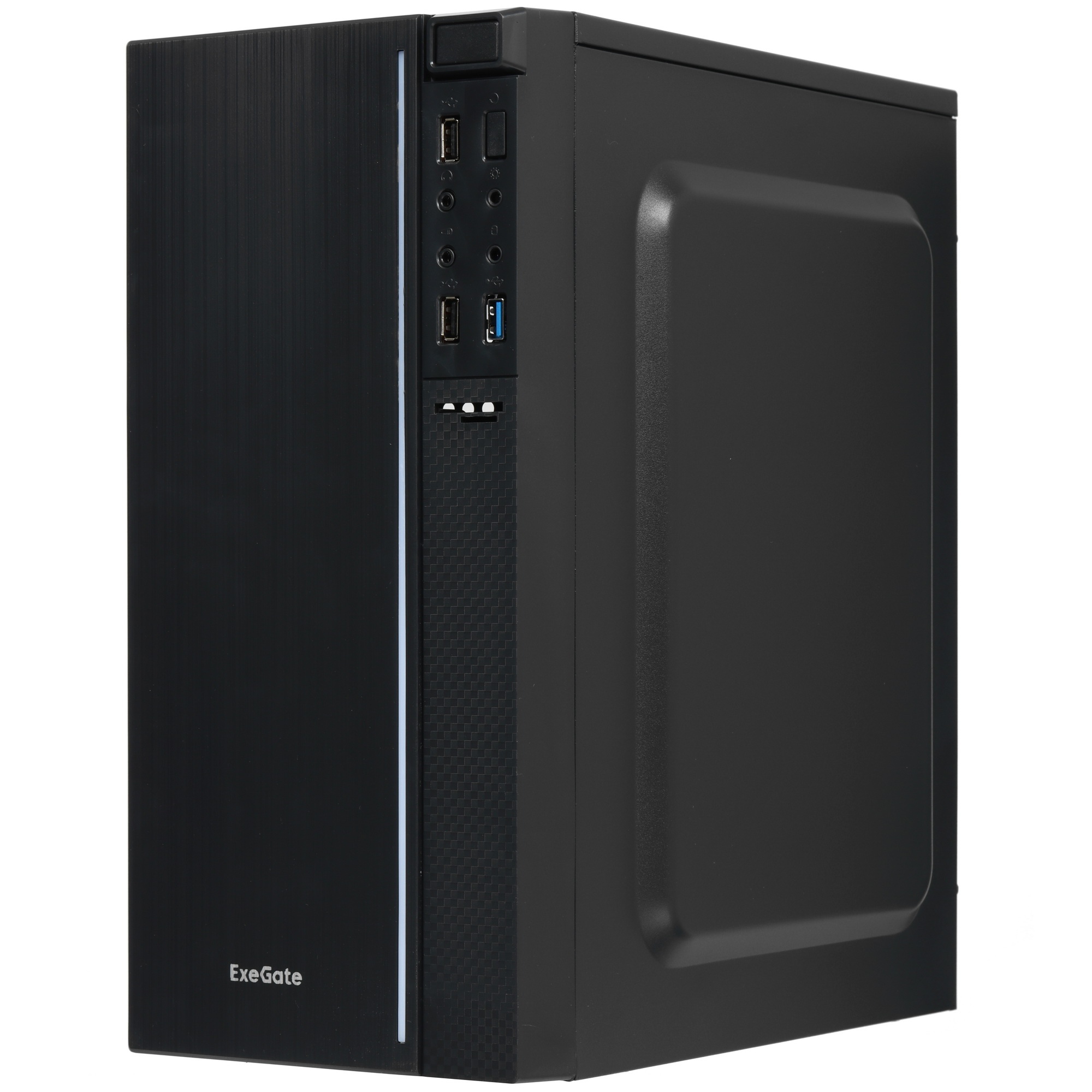 Компьютерный корпус Minitower ExeGate EX283754RUS mEVO-9301-RGB (mATX, без БП, с окном, 2*USB+1*USB3
