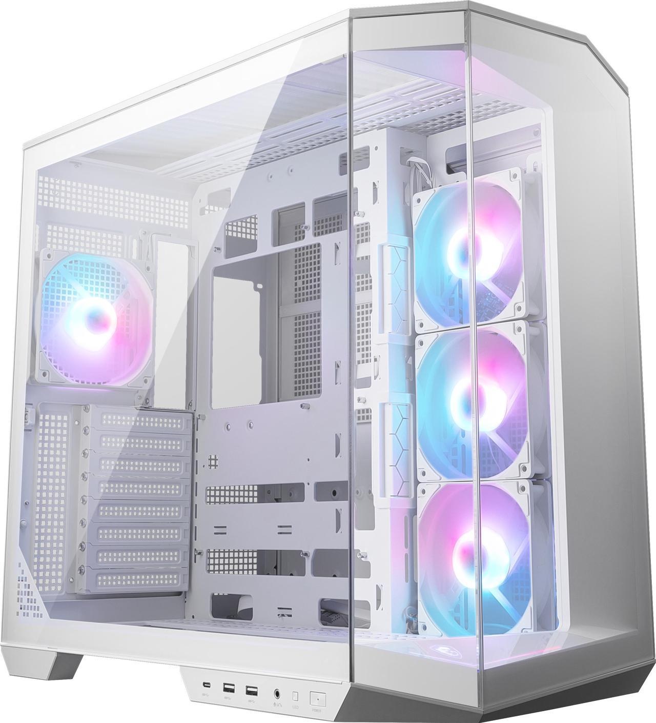 Корпус MSI MAG Pano 100R PZ WHITE , Mid Tower, ATX, 2xUSB 3.2 Gen 1, 1xUSB 3.2 Gen2 Type-C, 3x120mm
