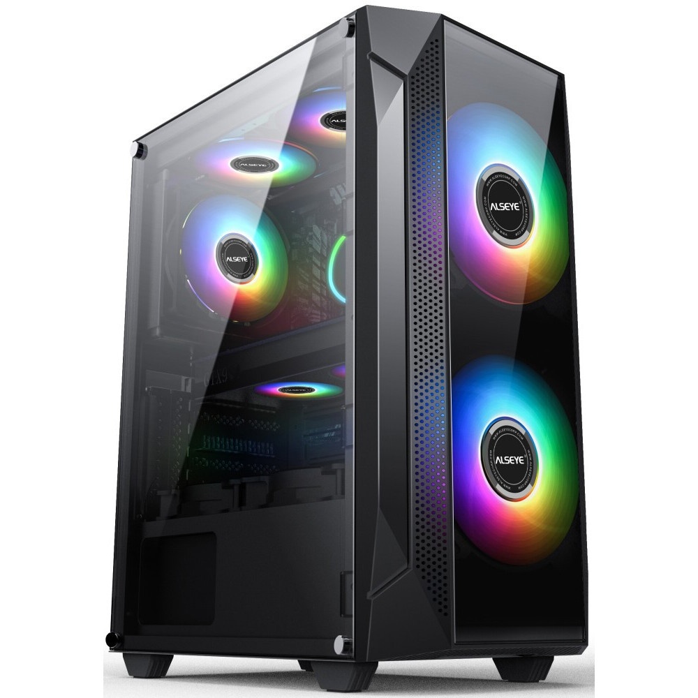 Корпус ALSEYE Auro 3.0-B Mini-ITX/Micro ATX/ATX, USB2.0*2+HD Audio+USB3.0*1, ";H.D.D.(3.5";)*2pcs+S.