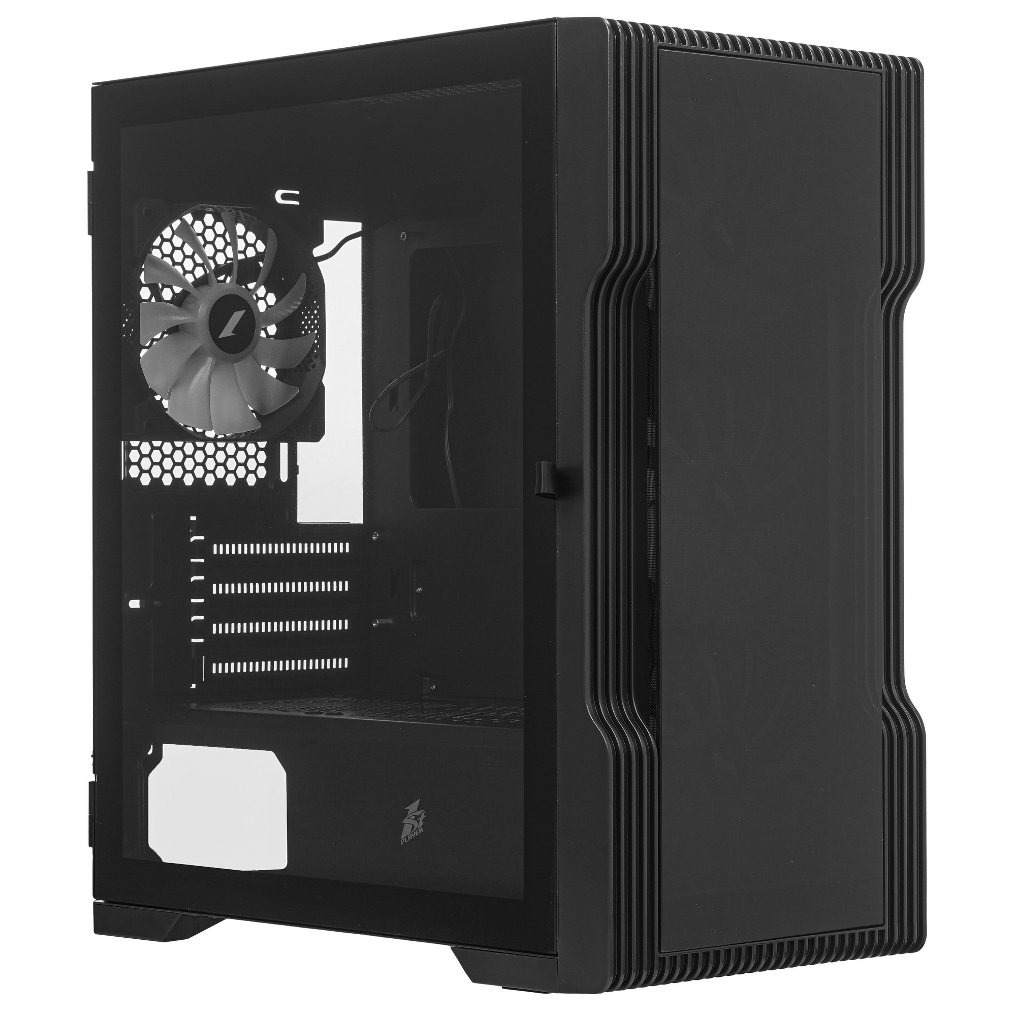 Компьютерный корпус 1STPLAYER TRILOBITE T3-G Black / mATX, TG / 4x 120mm LED fans inc. / T3-G-BK-4F1