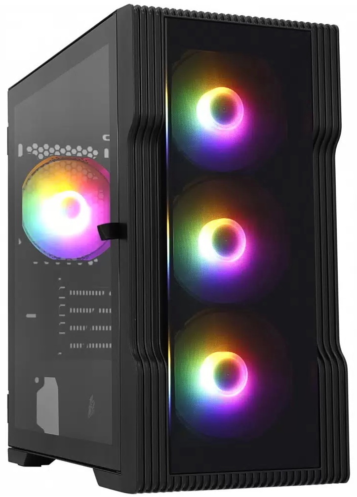 Компьютерный корпус 1STPLAYER TRILOBITE T3-G Black / mATX, TG / 4x 120mm LED fans inc. / T3-G-BK-4F1
