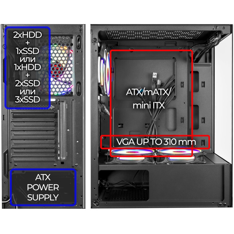 Компьютерный корпус ALSEYE Spider-B (5 fans)