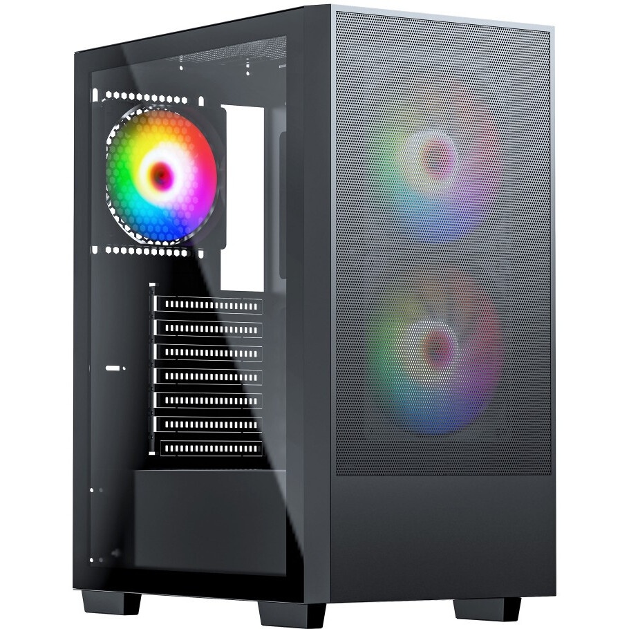 Компьютерный корпус ACD Citadel 106 ATX, Black, USB3.0*1, USB*2+HD audio ,1*12cm  ARGB rear+2*14cm A
