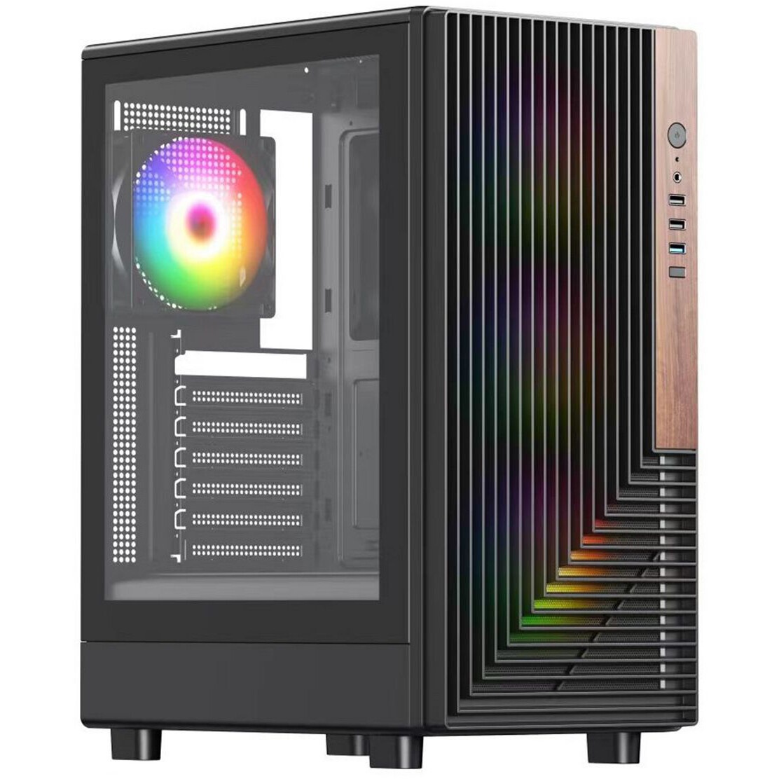 Компьютерный корпус ACD Citadel 106 ATX, Black, USB3.0*1, USB*2+HD audio ,1*12cm  ARGB rear+2*14cm A