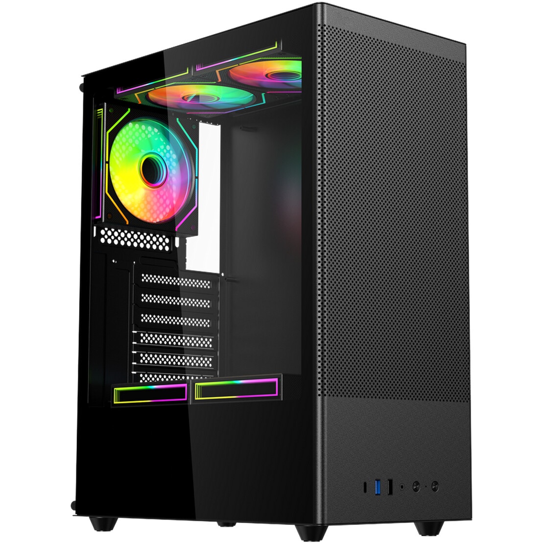 Компьютерный корпус ACD Citadel 106 ATX, Black, USB3.0*1, USB*2+HD audio ,1*12cm  ARGB rear+2*14cm A