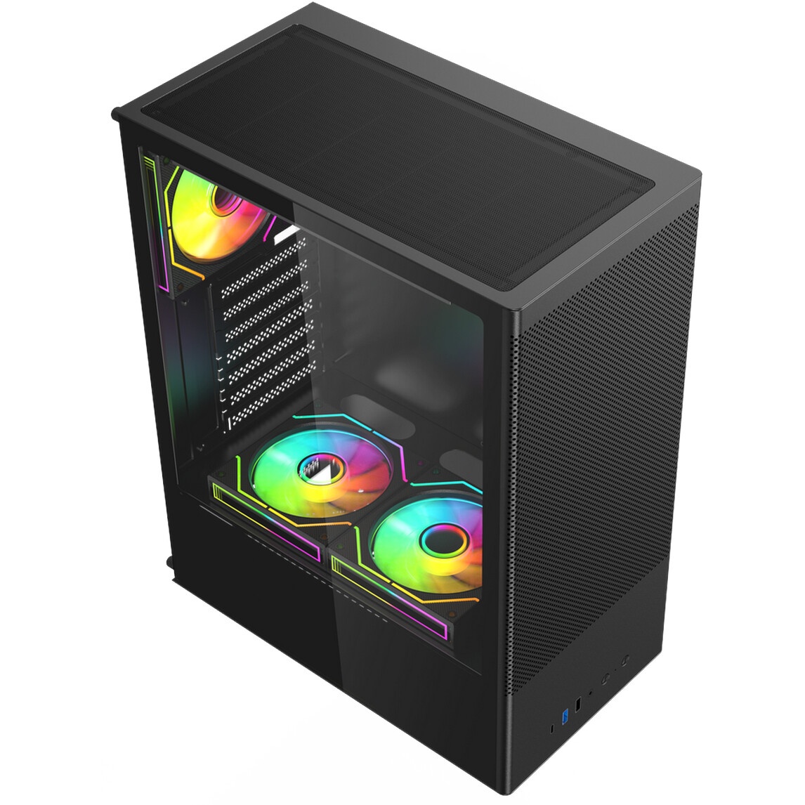 Компьютерный корпус ACD Citadel 106 ATX, Black, USB3.0*1, USB*2+HD audio ,1*12cm  ARGB rear+2*14cm A