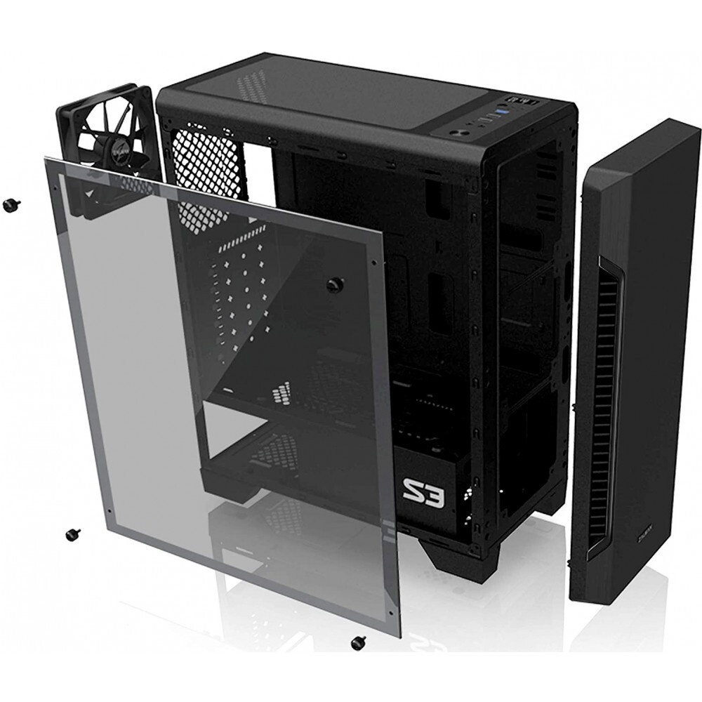 Компьютерный корпус ACD Citadel 106 ATX, Black, USB3.0*1, USB*2+HD audio ,1*12cm  ARGB rear+2*14cm A