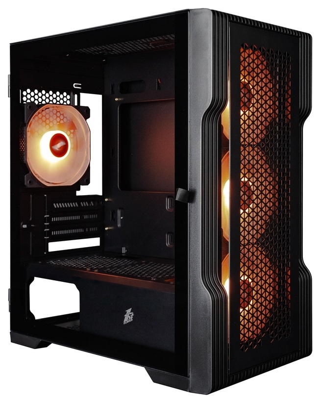 Компьютерный корпус 1STPLAYER TRILOBITE T3 Black / mATX, TG / 4x 120mm LED fans inc. / T3-BK-4F1